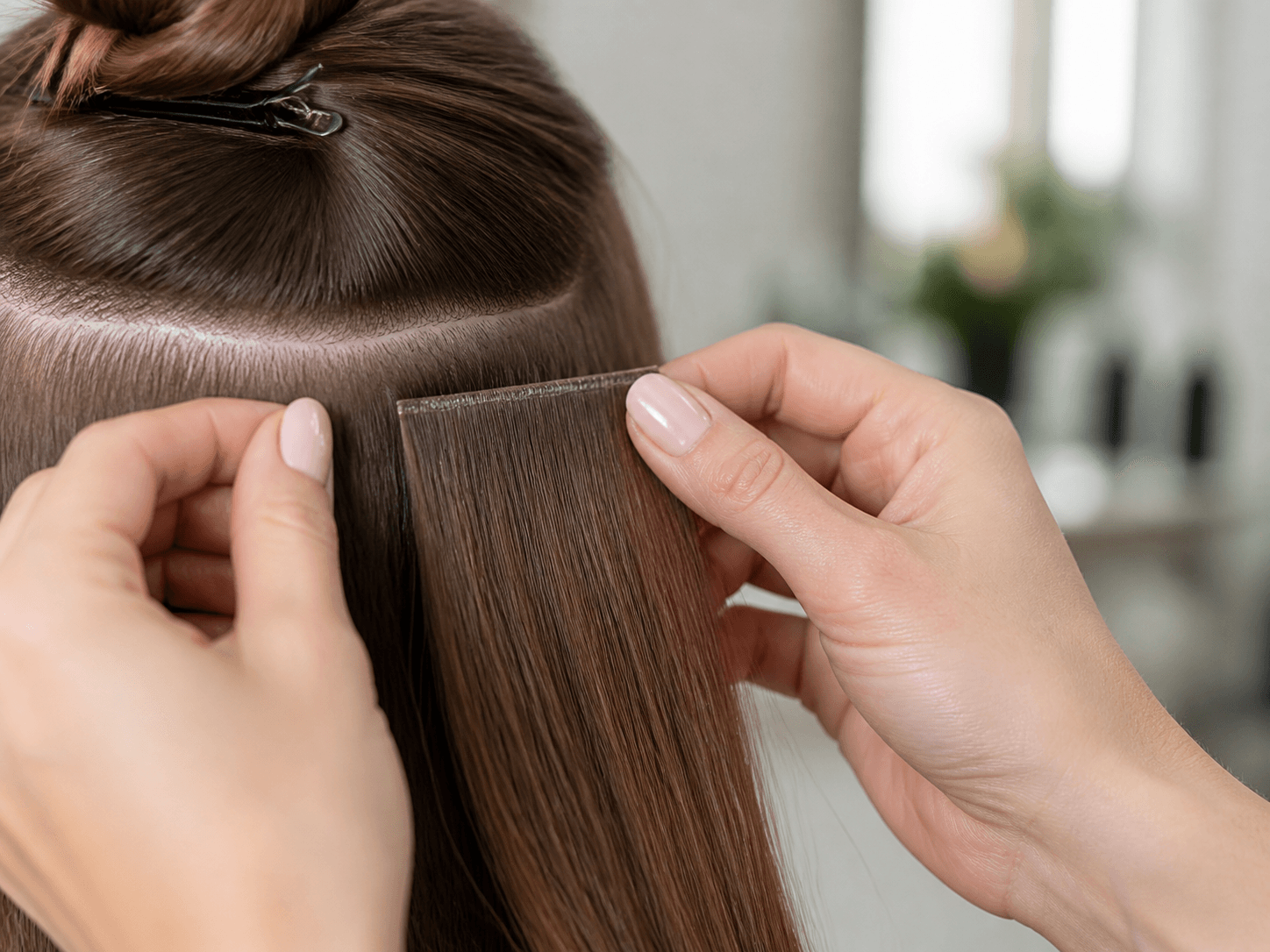 Professional weft extension installation